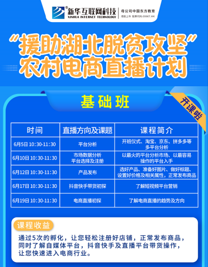 新華云課堂助力湖北脫貧攻堅開展農(nóng)村電商免費直播課